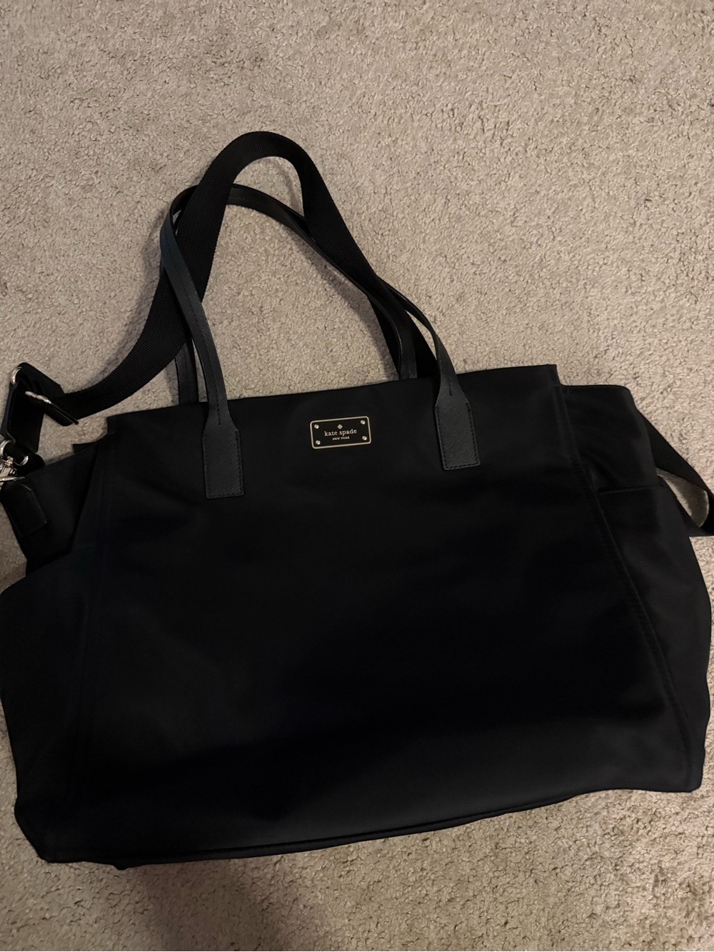 kate spade Black Nylon Baby Bag with Shoulder Strap